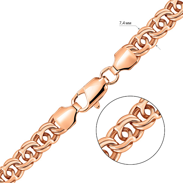 Масивний золотий ланцюжок плетіння Бісмарк (арт. цр30205-110) – зображення 2