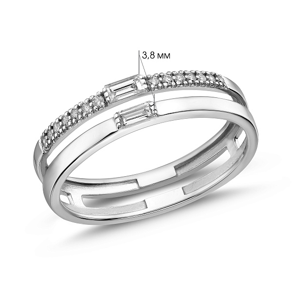Кольцо из белого золота с бриллиантамы (арт. К011564015б) – изображение 4
