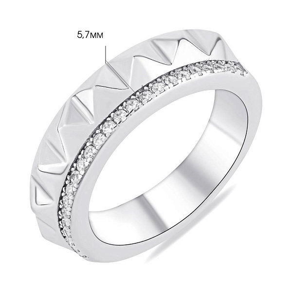 Срібна каблучка з фіанітами (арт. 7501/3848) – зображення 2
