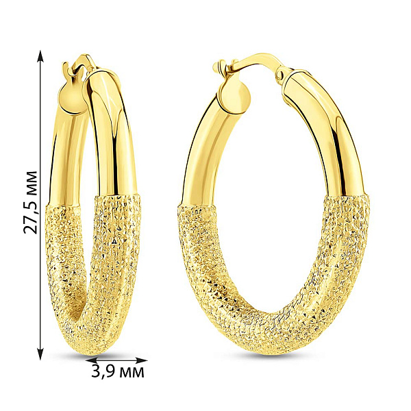 Серьги-кольца из желтого золота (арт. 1091619/25ж) – изображение 2