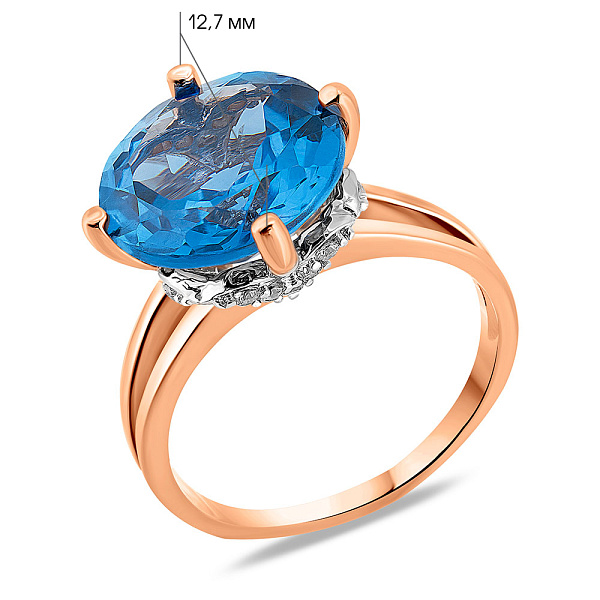 Кольцо из красного золота с кварцем (арт. 152587) – изображение 5