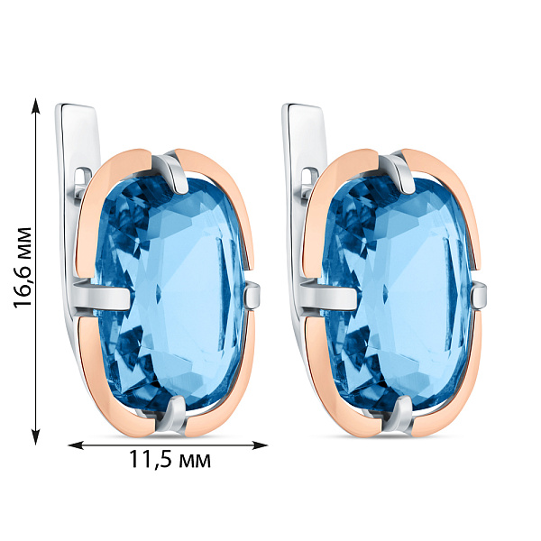 Срібні сережки з топазом (арт. 7202/602Плсп) – зображення 2