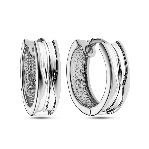 Серьги-кольца из белого золота (арт. 103694/10б) – изображение 1