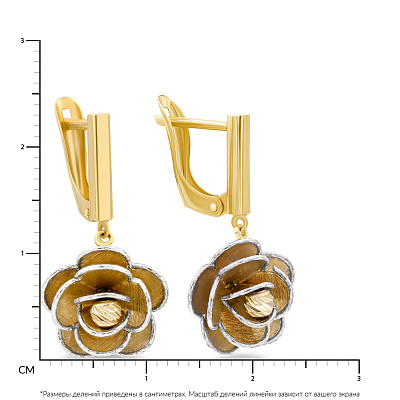 Сережки-підвіски Francelli з жовтого золота  (арт. 107010ж)