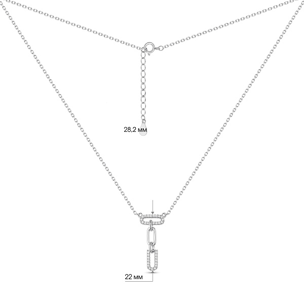 Серебряное колье с подвеской с фианитами (арт. 7507/2659) – изображение 3