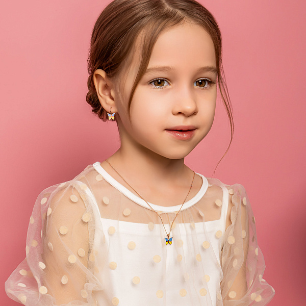 Золотий кулон Метелик з емаллю (арт. 3109559101) – зображення 5