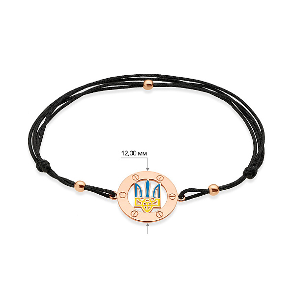 Браслет на нити Трезубец с золотой вставкой и с эмалью (арт. 340025чесж) – изображение 2