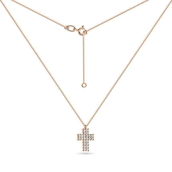 Золоте кольє з діамантами Хрестик (арт. Ц011278030/2) – зображення 2