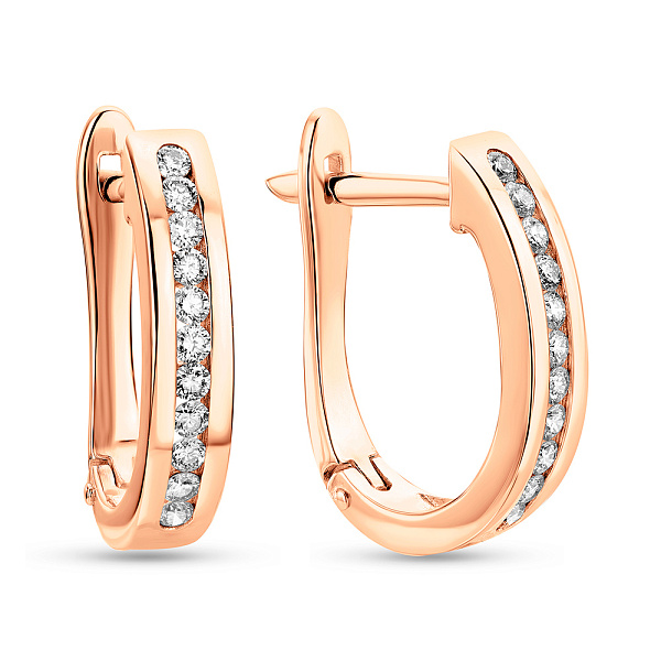 Золотые серьги с дорожкой из бриллиантов (арт. 2191502201) – изображение 1