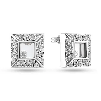 Сережки-пусети з білого золота (арт. 100986б)