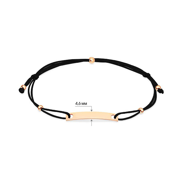 Браслет с шелковой нитью и золотыми вставками (арт. 340013ч) – изображение 5