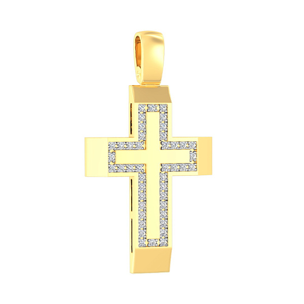 Золота підвіска-хрестик з фіанітами (арт. 440334ж) – зображення 1