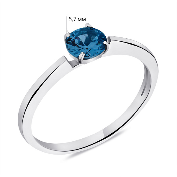 Срібна каблучка з топазом (арт. 7501/574Плкп) – зображення 2