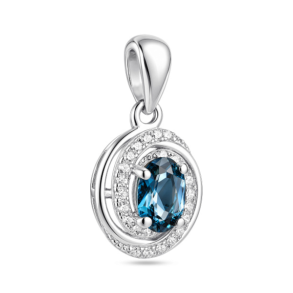 Серебряный кулон с топазом и фианитами (арт. 7503/4911Пл) – изображение 1
