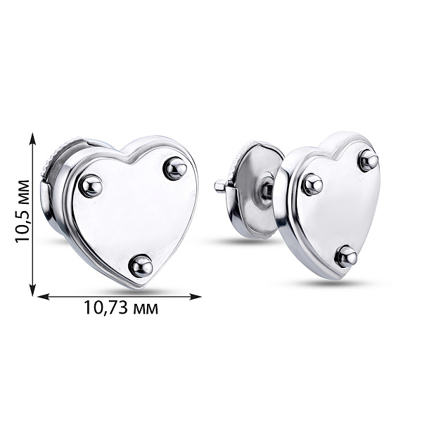 Серебряные серьги пусеты Сердечки (арт. 7518/5114) – изображение 2