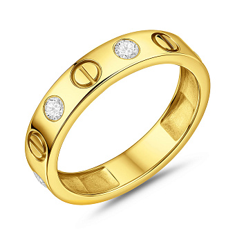 Золотое кольцо с фианитами (арт. 140380ж)