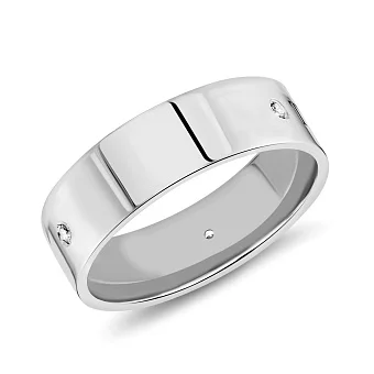 Кольцо из белого золота с фианитами (арт. 155204б)