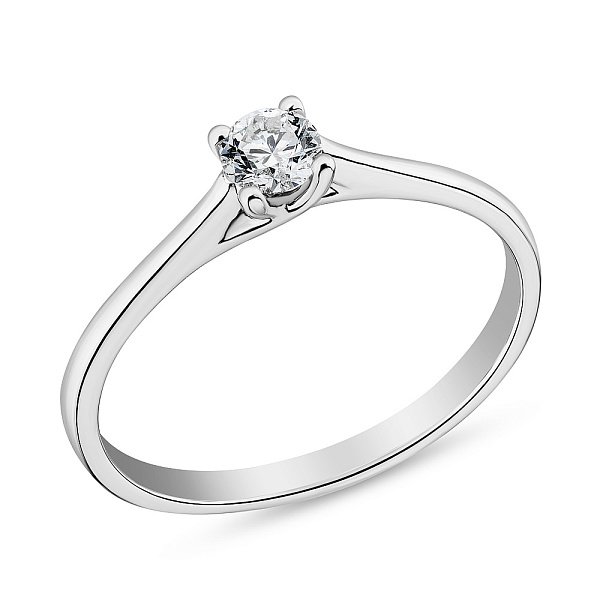 Помолвочное кольцо из белого золота с бриллиантом (арт. К341245015б) – изображение 1