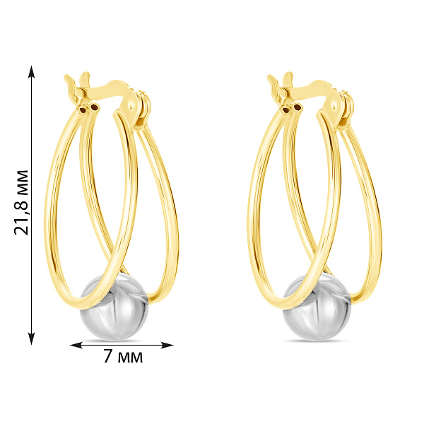 Серьги из желтого и белого золота (арт. 104467/20жб) – изображение 2