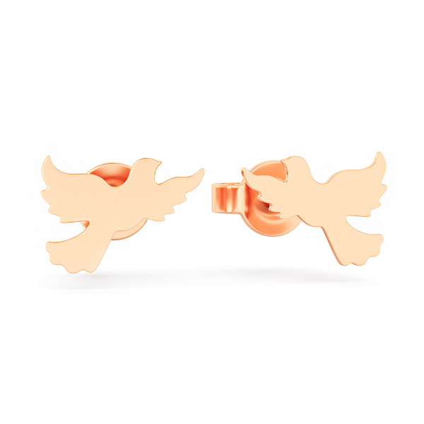 Серьги-пусеты "Вільна" из красного золота (арт. 110030) – изображение 1