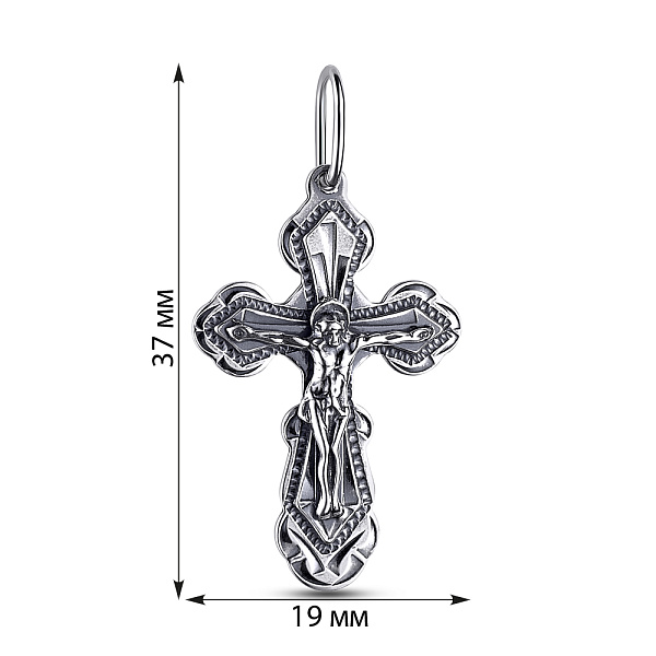 Серебряный православный крестик с распятием (арт. 7904/3504-ч) – изображение 2