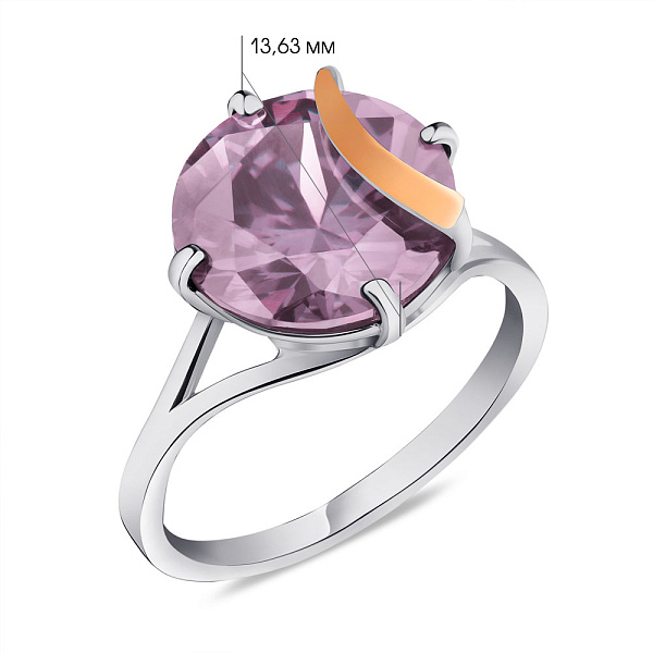 Кольцо из серебра с аметистом (арт. 7201/304Акп) – изображение 2