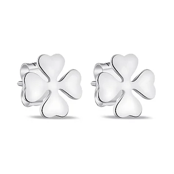 Серебряные серьги-пусеты Клевер (арт. 7518/2421)
