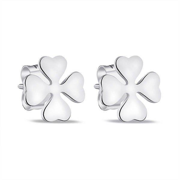 Серебряные серьги-пусеты Клевер (арт. 7518/2421) – изображение 1