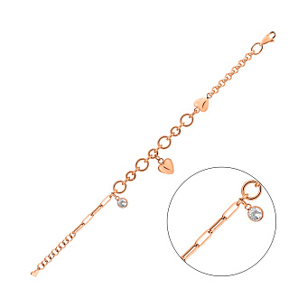 Фото Браслет из красного золота с подвесками (арт. 2СЕР3-10)