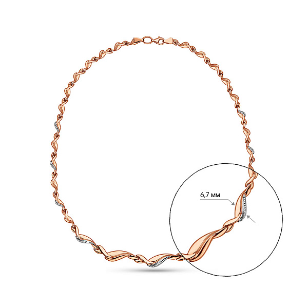 Золоте кольє з родіюванням (арт. 370068р) – зображення 2