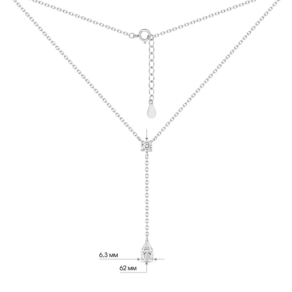 Серебряное колье-галстук с фианитами (арт. 7507/2473) – изображение 3