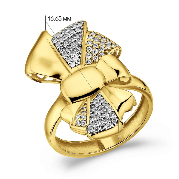 Кольцо из желтого золота с бриллиантами (арт. К141361020ж) – изображение 7