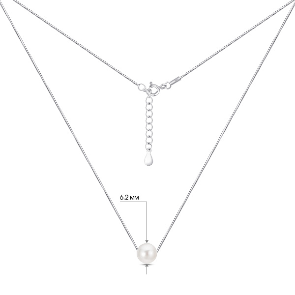 Серебряное колье с жемчугом (арт. 7507/2435жб) – изображение 3