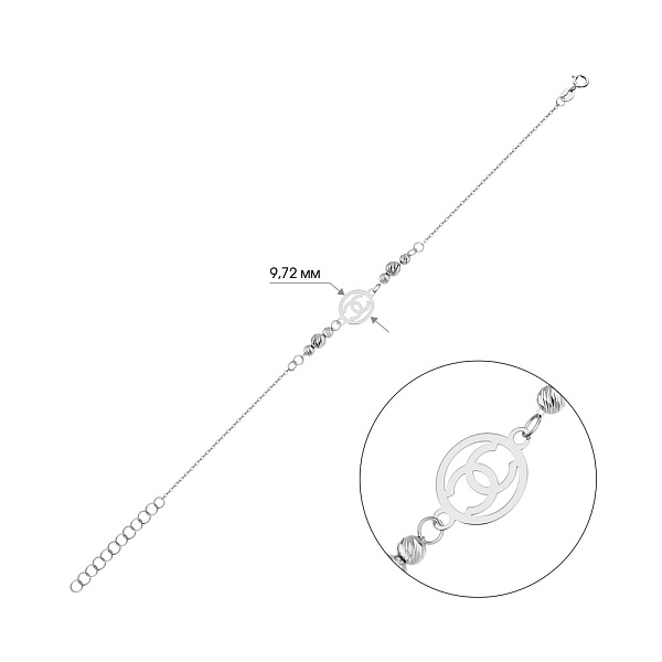 Браслет из белого золота (арт. 325466б) – изображение 2