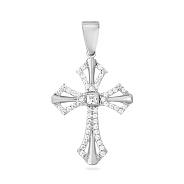 Золота підвіска-хрестик в білому кольорі металу (арт. 440437б)