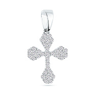 Крестик из белого золота с бриллиантами (арт. П341013020б)
