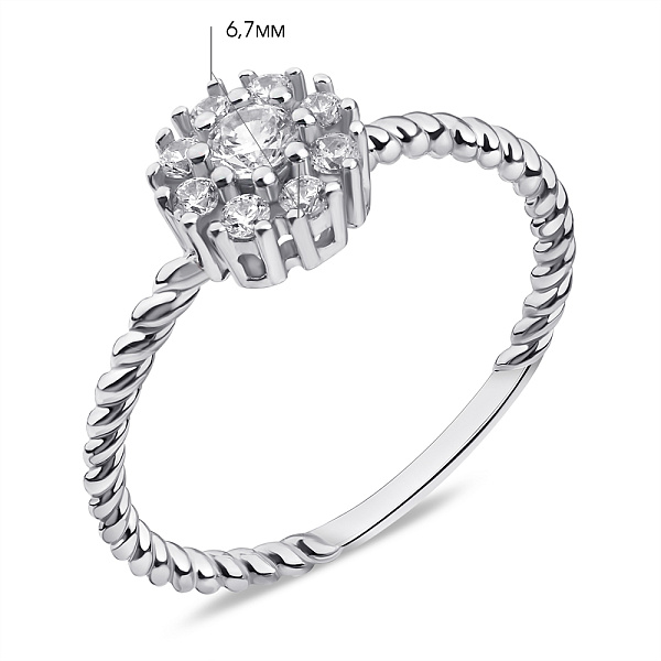 Кольцо из серебра с фианитами (арт. 7501/6851) – изображение 2