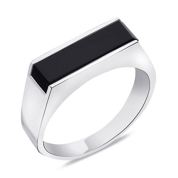 Серебряная печатка с ониксом (арт. 7506/0881.10о) – изображение 1