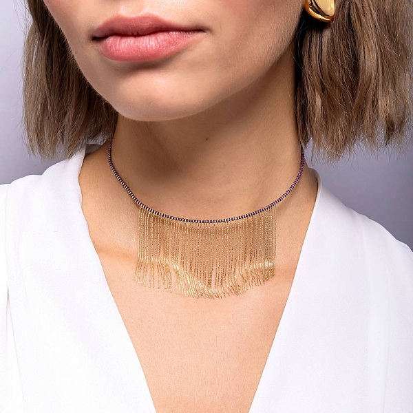 Колье Francelli из желтого золота с подвесками (арт. 352360жф) – изображение 2