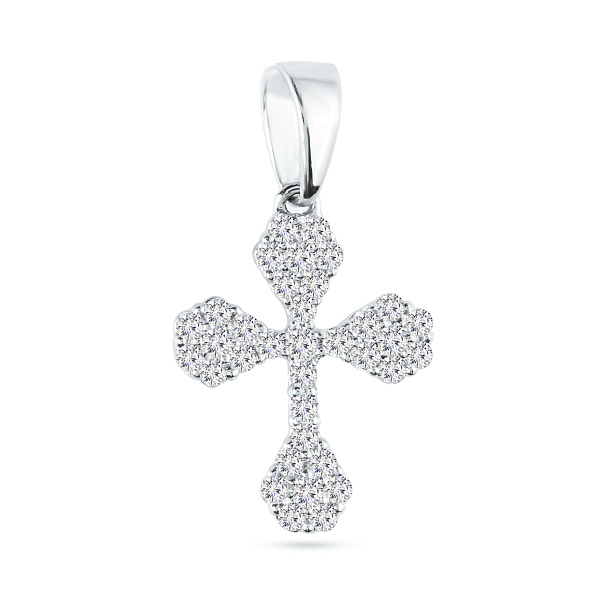 Крестик из белого золота с бриллиантами (арт. П341013020б) – изображение 1