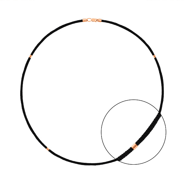 Шовковий шнурок з золотими вставками (арт. 360330ч) – зображення 2