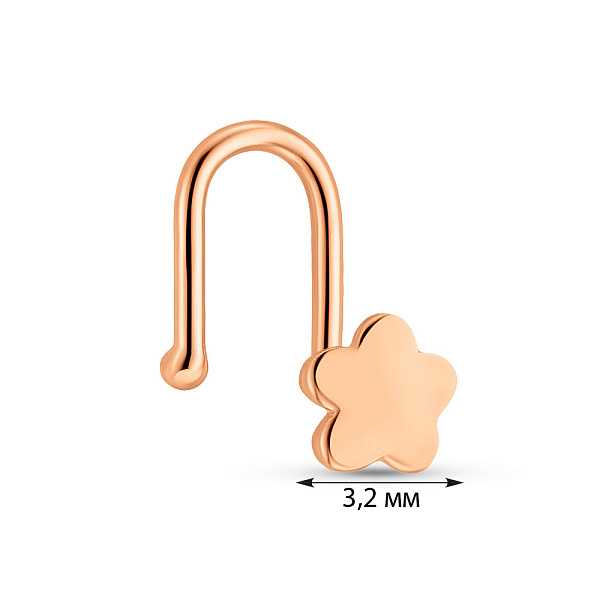 Золота сережка-пірсинг Квітка для носа (арт. 130318) – зображення 4