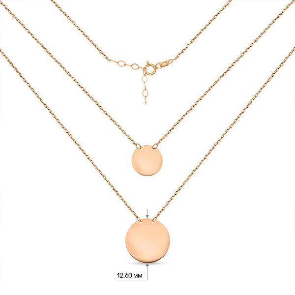 Багатошарове кольє "Монети" з золота (арт. 351959/10) – зображення 3