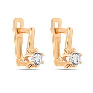Фото Детские золотые серьги с фианитами (арт. 104768)