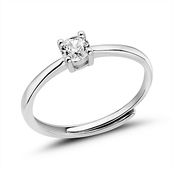 Серебряное кольцо с одним фианитом (арт. 7501/8073/1)