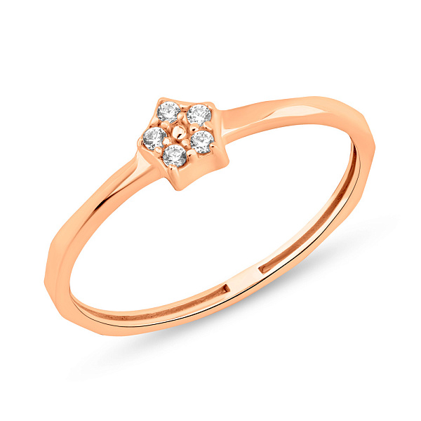 Кольцо из красного золота с фианитами (арт. 156458) – изображение 1