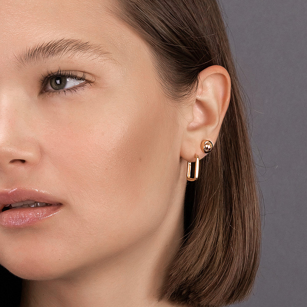 Золотые серьги без камней (арт. 109691/15) – изображение 2