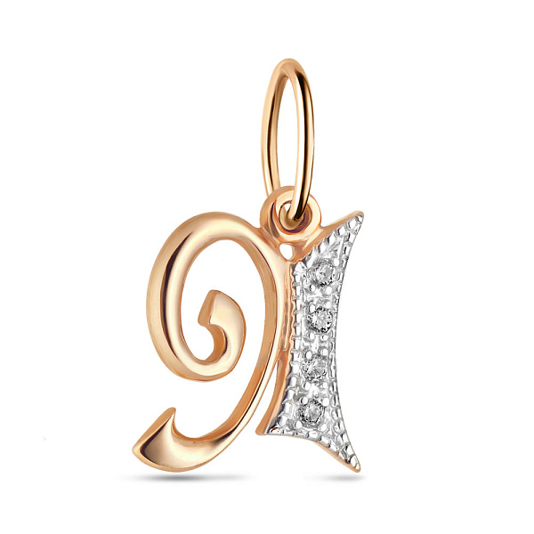 Золота підвіска Літера Я з фіанітами (арт. 440282) – зображення 1