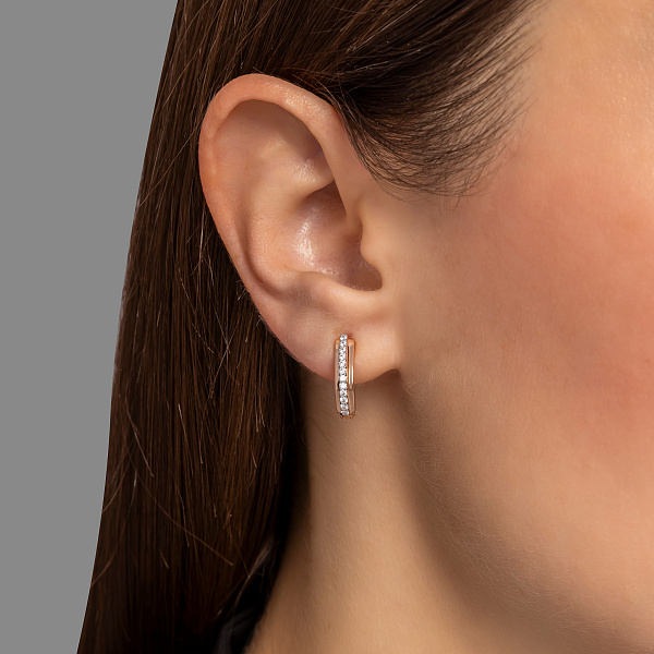 Золоті сережки з фіанітами (арт. 111054) – зображення 2