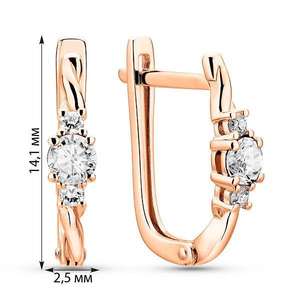 Серьги из красного золота с бриллиантами (арт. С011359020) – изображение 4